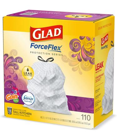 Glad ForceFlex Protection Series 13 Gal Trash Bags 110 Ct - Gain Moonlight Breeze with Febreze | Convenient Packaging - Buy Online on GoSupps.com