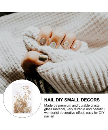 BESPORTBLE 2 Crystal Flat Back Diamond nail sequins glitter nail art decor jewelry holiday nail charms phone decorative beads diamond glass sand artificial gemstone Christmas 3d crystal glass Golden - Buy Online on GoSupps.com