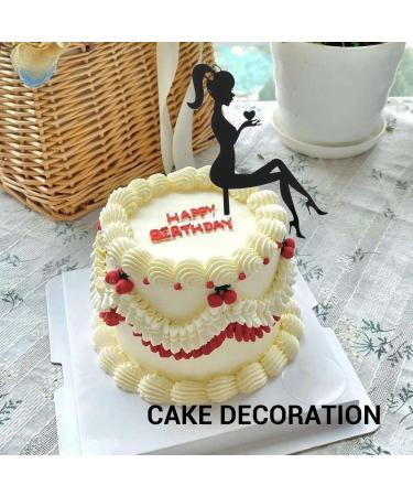 Uinfhyknd Pack of 6 High Heel Girls Birthday Cake Decoration Cake Toppers (Black) - Buy Online on GoSupps.com
