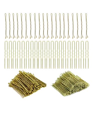 2 Inch Blonde Bobby Pins for Hair and 2.4 Inch U Shaped Bobby Pin blonde for Girls Women with Box 150 Pack
