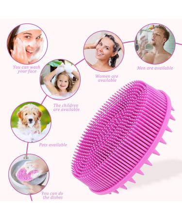 2pcs Upgrade Silicone Body Scrubber Set - Exfoliating Body Brush, More Hygienic & Lathers Well - Black & Purple - Buy Online on GoSupps.com