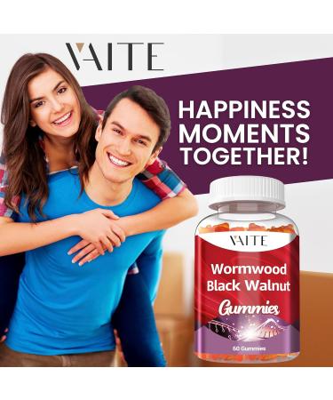 Black Walnut Wormwood Gummies - Herbal Supplement with Artemisia Annua Herb & Juglans nigra Hull for Digestive Wellness & Natural Body Cleanse Non-GMO & Gluten Free Supplements - 60 Gummy Chewables - Buy Online on GoSupps.com