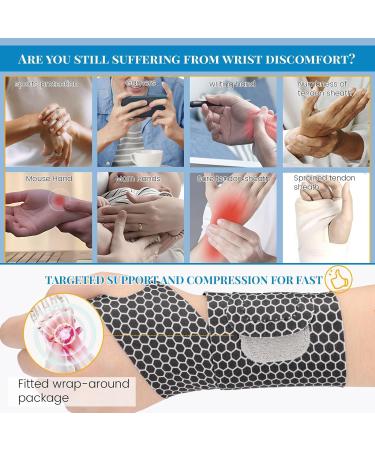 Ultra Thin Wrist Brace for Carpal Tunnel - Adjustable Lightweight & Breathable - Sport Support for Men & Women - Order a Size Up - Black - Buy Online on GoSupps.com
