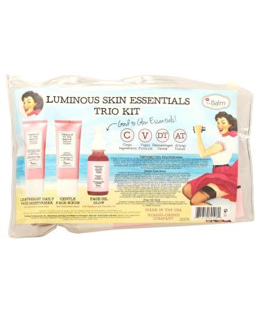 Luminous Skin Essentials Trio Kit by the Balm - 3PC for Glowing Skin | Lightweight Moisturizer Gentle Scrub & Nourishing Face Oil - Shop Internationally - Buy Online on GoSupps.com