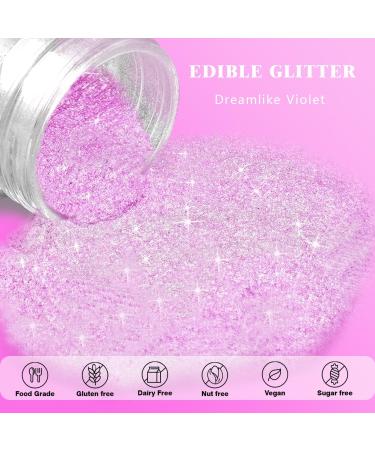 Edible Glitter Shimmer for Drinks -20g Edible Iridescent Rainbow Food Coloring Edible Metallic Powder Luster Dust for Cocktails Champagne Beverages DIY Cake - Violet - Buy Online on GoSupps.com