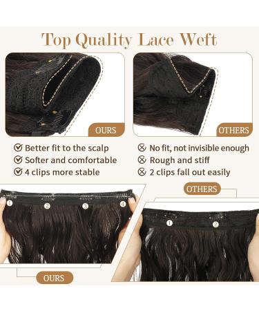 Buy Sofeiyan Invisible Wire Hair Extensions - 50cm Soft Lace Long Curly Brunette & Ash Blonde | Best Synthetic Hair Pieces for Women - Buy Online on GoSupps.com