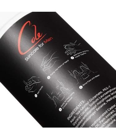 Cole Skincare for Men Multi Action Cleansing Foam - All-in-One Cleanser Exfoliator & Hydrator for All Skin Types | Regulates Oils & Prevents Breakouts - Shop Internationally - Buy Online on GoSupps.com