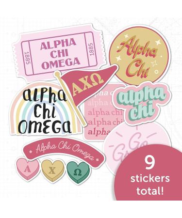 Alpha Chi Omega AXO Cute Sheet Sticker Decal for Laptop, Water Bottle, Car - Buy Online on GoSupps.com