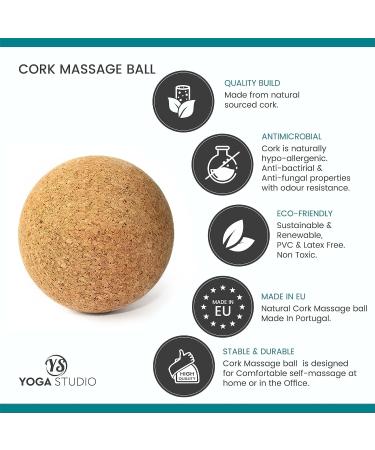 100% Cork Yoga Studio Massage Balls - Set of 3 Ideal for Relaxation & Pain Relief - Buy Online on GoSupps.com