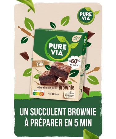 Pure Via - Preparation for Brownie - Less than 60% sugar - 337g - Buy Online on GoSupps.com