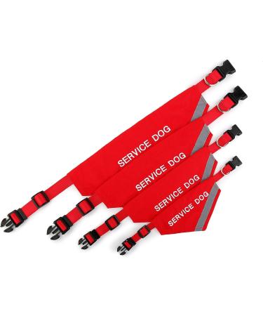 Doggie Stylz Reflective Service Dog Bandana with Matching Collar | Red XS (Neck 8-12) | Secure, Safe, and Stylish for Nighttime Walks - Buy Online on GoSupps.com