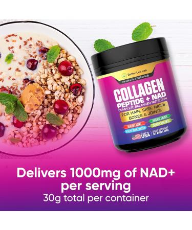 BETTER LIFE LAB Hydrolyzed Collagen Peptides with NAD Supports Hair, Skin, Nails, Joints & Bones Type I & III Collagen Grass-Fed, Unflavored Powder - Buy Online on GoSupps.com