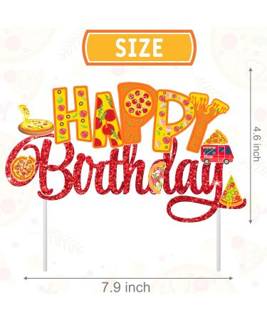 Pizza Theme Birthday Party Cake Topper Red - Buy Online on GoSupps.com