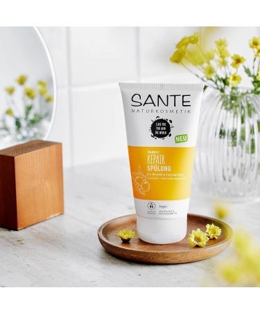 Sante Natural Cosmetics Conditioner for Stressed & Damaged Hair - Vegan Organic Olive Oil & Pea Protein - Repair Rinse 150ml (1 Pack) - Buy Online on GoSupps.com