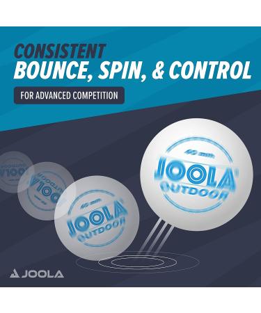 JOOLA Outdoor Table Tennis Balls - 6 Pack 40mm Regulation Size - Ideal for Training and Recreational Play - Indoor/Outdoor Compatible - White - Buy Online on GoSupps.com