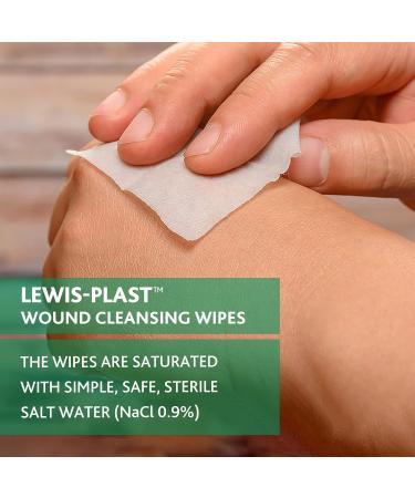 Shop Lewis Plast Premium Non-Alcoholic Saline Antiseptic & Antibacterial Cleaning Towels - 100% Effective for Safe Hygiene | Worldwide Shipping - Buy Online on GoSupps.com