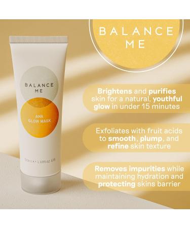 Balance Me Supercharged Radiant Skin Duo Skincare Set with AHA Glow Mask Vitamin C Repair Serum & Free Vitamin C Eye Serum Anti-Aging Brightening & Hydrating 3 Piece Gift Set - Buy Online on GoSupps.com