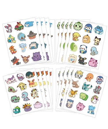 Anime Cartoon Temporary Tattoos Stickers Birthday Party Favor Decorations Supplies for Kids Boys Girls School Gift Rewards 20 Sheet