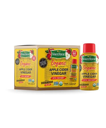 White House Organic Apple Cider Vinegar Shots Raw Unfiltered 2oz (Pack of 24) - On the Go Convenience - Buy Online on GoSupps.com