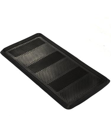 Ottomanson Easy Clean Waterproof Non-Slip 16 x 32 Indoor/Outdoor Rubber Boot Tray (Black) - Buy Online on GoSupps.com
