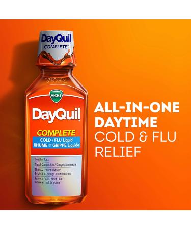 Vicks DayQuil COMPLETE Cold Flu & Congestion Liquid Medicine 236 mL 236 ml (Pack of 1) - Buy Online on GoSupps.com