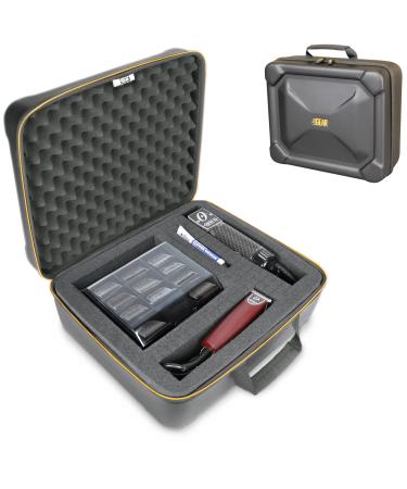USA GEAR Barber Case - Barber Clipper Case Compatible with Oster Clippers Oster T-Finisher Blades and More Barber Supplies - Customizable Foam Interior Weather Resistant & Egg-Crate Foam Top