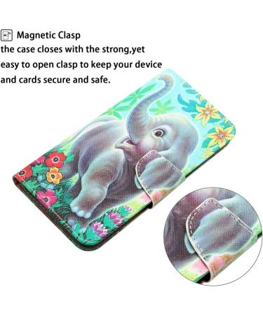 Didan Samsung Galaxy A7 2018 Case - Colorful PU Leather Flip Cover with Stand Full Body Protection Elefant & Flower Motif - Buy Online on GoSupps.com