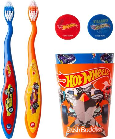 Shop Brush Buddies Hot Wheels Kids Toothbrush Kit - Manual Toothbrushes for Toddlers 2-4 Years Travel Ready 6PC Set - Buy Online on GoSupps.com