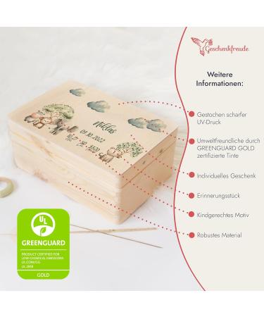 Personalized Baby Storage Box with UV Print - 30x20x14cm | Unique Birth Gift & Souvenir Box for Children - Wooden Baby Box - Perfect for Africa - Buy Online on GoSupps.com