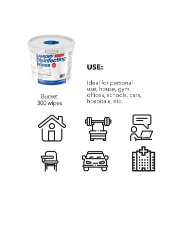 Rosmar SANIDRY Multi-Surface Cleaning Wipes 300ct Unscented Non-Abrasive - White Bucket - Buy Online on GoSupps.com