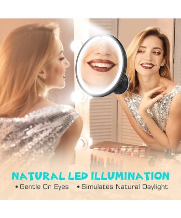 10x Magnifying Lighted Makeup Mirror - Touch Control, 360آ° Rotate, Suction Cup - Portable for Home & Travel - Buy Online on GoSupps.com