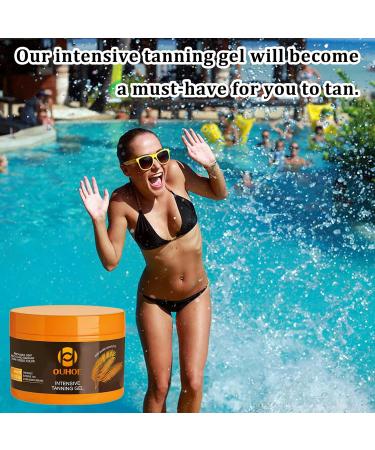 Luxury Intensive Tanning Gel Natural Tanning Accelerator Cream Brown Tanning Gel for Women Men Sunbeds & Outdoor Natural Tan Skin - Buy Online on GoSupps.com