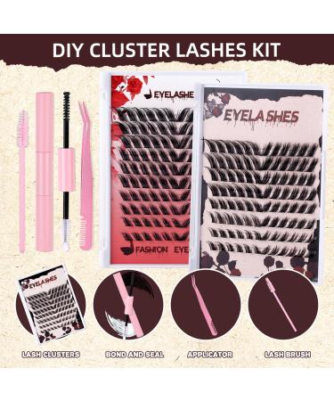 DIY Self Adhesive Eyelashes - 120 Pcs Lash Clusters & 3D Angel Wing Lashes Kit - Easy Apply Reusable D Curl 12-18mm | International Shipping - Buy Online on GoSupps.com