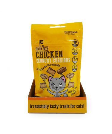 Rosewood Daily Eats Chicken Crunchy Cushions Cat Treats 12 x 60g Packs Chicken 5 g (Pack of 12) - Buy Online on GoSupps.com