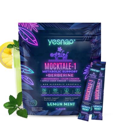 Yesnap MOCKTALE-1 Metabolic Support withBerberine & Akkermansia Chormium CylonCinamon Apple Cider Vinegar-30 PacketsLemon Mint Flavor Non-Alcoholic Cocktail