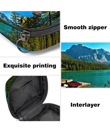 Stylish Menstruation Pad Bag with Zipper | Eco-Friendly Women's Napkin & Tampon Pouch | Canadian Emerald Lake Design - Buy Online on GoSupps.com