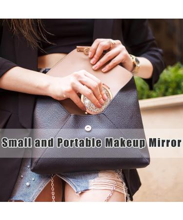 Yulejo Diamond Magnifying Compact Cosmetic Mirror - 2X Magnification, 2.75 Inch Round Pocket Size, Rose Gold - Set of 4 - Buy Online on GoSupps.com