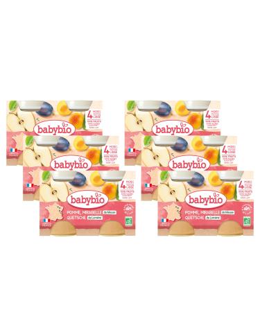 Babybio Mirabelle from Meurthe and Moselle Apple from New Aquitaine Pots 260 g - Pack of 6