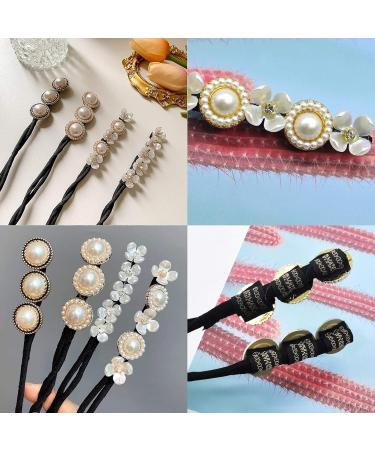 Flower Hairpin Set - 4 Pieces Lazy Flower Hair Clips for Bun & French Twist Hairstyles | Women's Hair Accessories - Buy Online on GoSupps.com