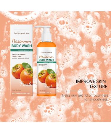  ZLHHRZJX Persimmon shower gel to control body odor natural deodorant soap to reduce odor shower gel for women and men natural soap for men and women (2 PCS) - Buy Online on GoSupps.com