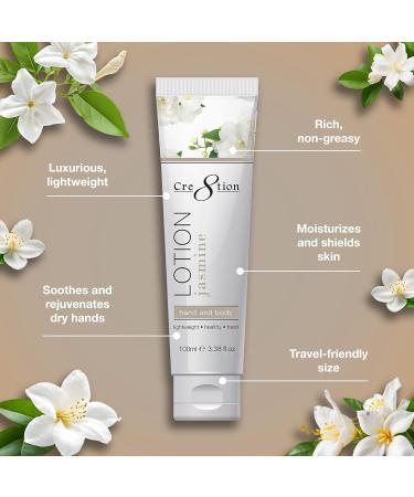 Cre8tion Spa Jasmine Hand & Body Lotion, Luxurious Lightweight Moisturizer for Silky, Smooth Skin, 3.3 Fl Oz - Buy Online on GoSupps.com