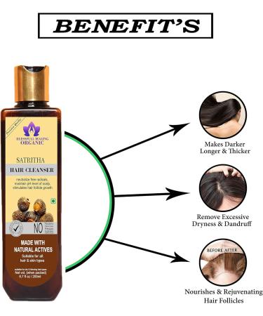 Blessfull Healing Organic Satrita Hair Cleanser | Shampoo 200 ML (Packing May Vary) - Buy Online on GoSupps.com