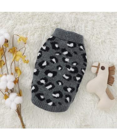 FAMKIT Dog Sweater - XL Gray Leopard Pattern Knitwear for Winter | Cozy Pet Clothes for 8-10KG Dogs - Buy Online on GoSupps.com