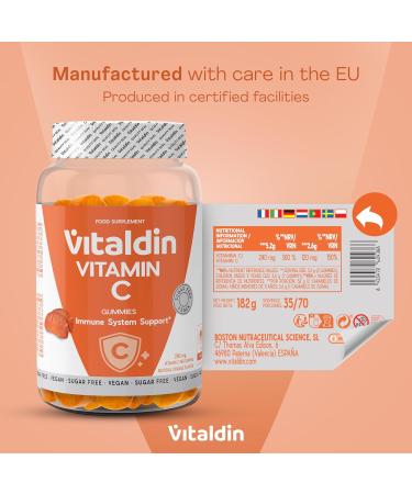 VITALDIN Gummies Vitamine C 240 mg par dose Enfants et adultes Renforce l immunit et r duit la fatigue V ganes sans sucre sans gluten Saveur orange 70 gummies - Buy Online on GoSupps.com