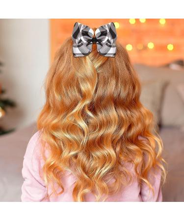 Syhood Christmas 6.3 inch Large Bows with Alligator Clips - Black White Plaid Hair Accessories for Girls & Women - Perfect for Christmas Party - Buy Online on GoSupps.com