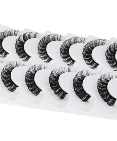 JIMIRE Fluffy Curly Faux Mink False Eyelashes - Cat Eye Russian Look - 7 Pairs Pack - Buy Online on GoSupps.com