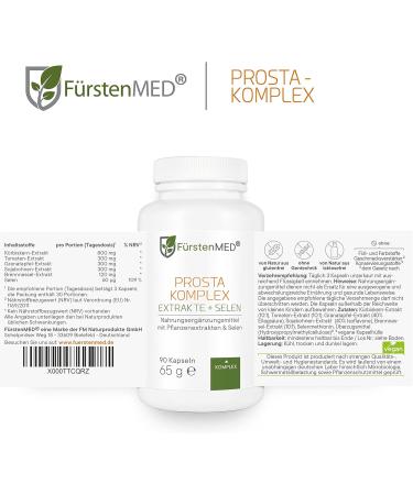 F rstenmed Prosta Complex - High-Dose Prostate Capsules with Pumpkin Seed Oil Pomegranate Nettle Soy Lycopene & Selenium - Additive-Free Formula for Optimal Health - Buy Online on GoSupps.com