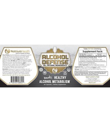 Alcohol Defense Capsules | 60 Count | Promotes Healthy Alcohol Metabolism | Contains Dihydromyricetin Ginger Extract 60 Count (Pack of 1) - Buy Online on GoSupps.com