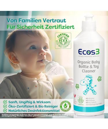 Organic Baby Toy & Bottle Cleaner - Eco-Friendly Dermatologically Tested ICEA Certified 500ml - Buy Online on GoSupps.com