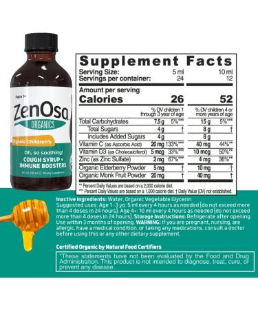 Organic Children's Cough Medicine | Natural Cough Syrup with Immune Boosters | Honey Berry Flavor | Ages 1+ | 4 FL OZ - Buy Online on GoSupps.com